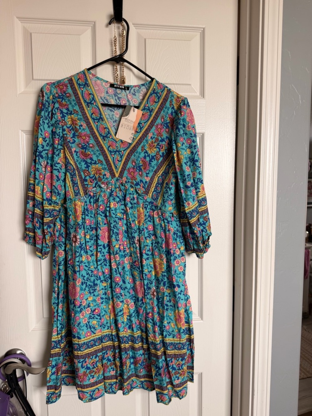 Boho Floral Mini Dress | V-Neck Flowy | Boutique Style